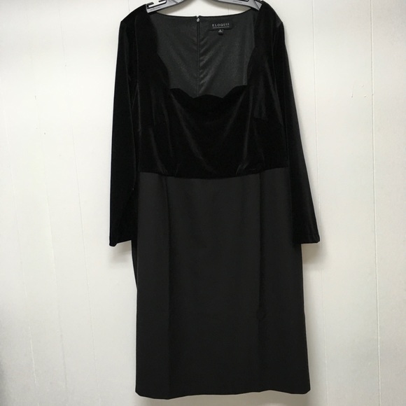 Eloquii Dresses & Skirts - Eloquii Cocktail Dress Black Velvet Crepe LBD